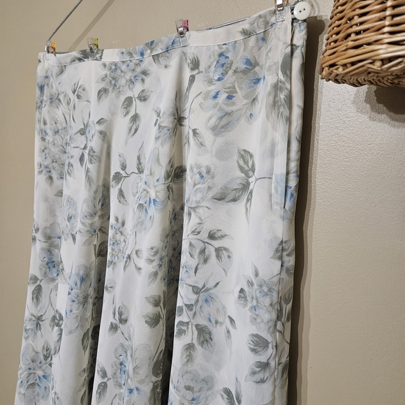 Express Marque Déposée Floral Polyester Maxi Skirt • Size Large Vintage 90s - Picture 3 of 5